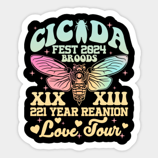 Entomologist Insect Lover Cicada Fest 2024 Broods XIX & XIII Sticker